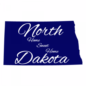 North Dakota Home Sweet Home Sticker - U.S. Custom Stickers