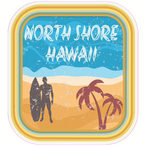 North Shore Hawaii Surf Decal - U.S. Customer Stickers