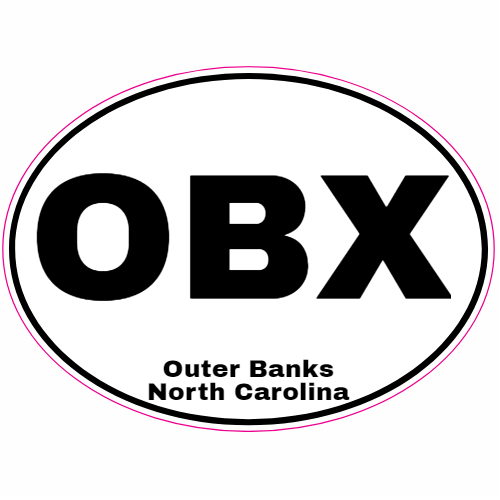 OBX Outer Banks North Carolina Oval Decal - U.S. Customer Stickers
