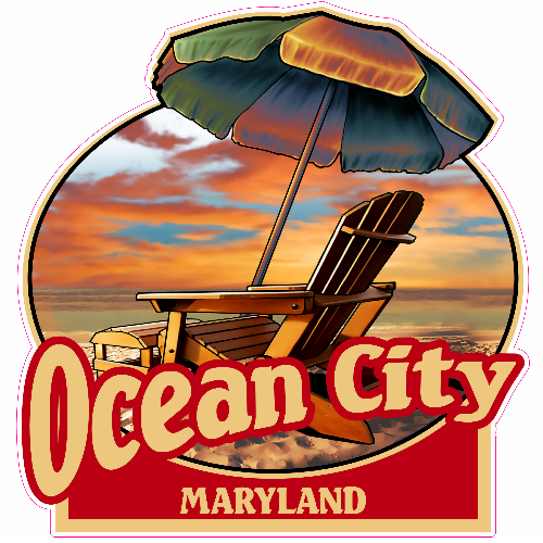 Ocean City Maryland Beach Decal - U.S. Customer Stickers