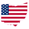 Ohio American Flag Sticker - U.S. Custom Stickers