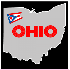 Ohio Flag State Square Sticker - U.S. Custom Stickers