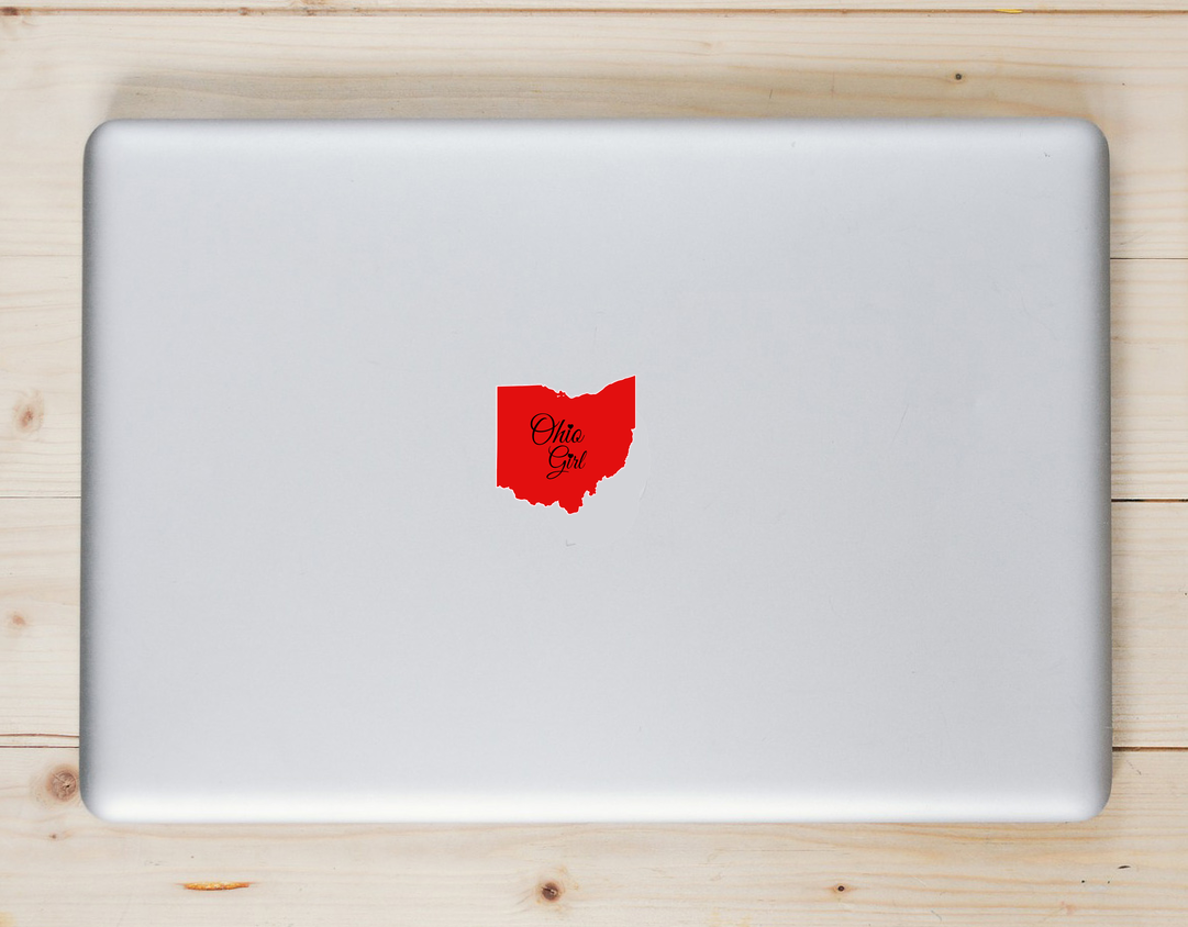 Ohio Girl State Sticker - Laptop Decal - U.S. Custom Stickers