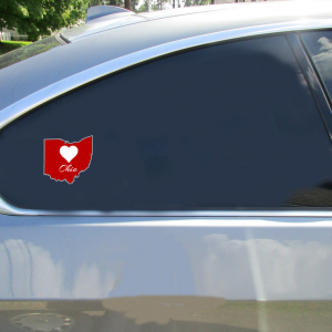 Ohio Heart State Shaped Sticker - Car Decals - U.S. Custom Stickers