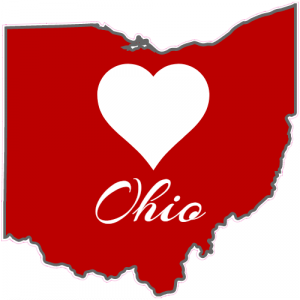 Ohio Heart State Shaped Decal - U.S. Customer Stickers