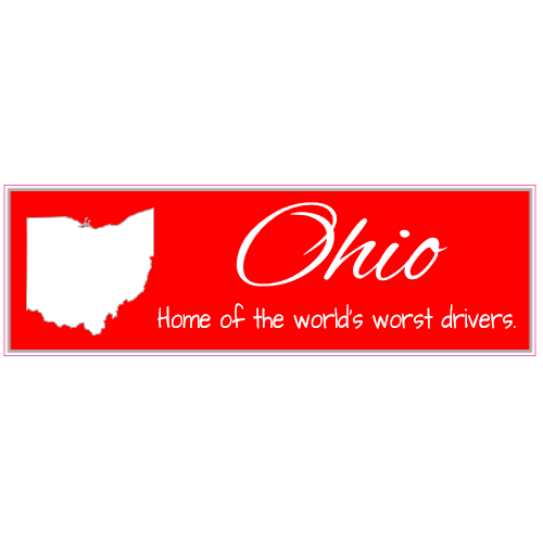 Ohio Home Of The World's Worst Drivers Bumper Sticker - U.S. Custom Stickers