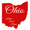 Ohio Home Sweet Home State Shaped Sticker - U.S. Custom Stickers