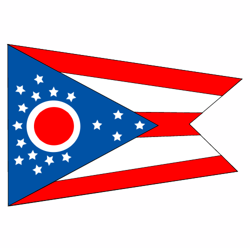 Ohio State Flag Decal - U.S. Custom Stickers
