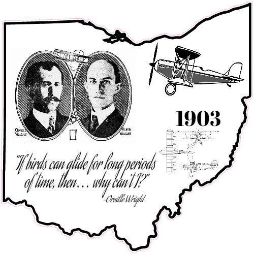 Ohio Wright Brothers Plane Sticker - U.S. Custom Stickers