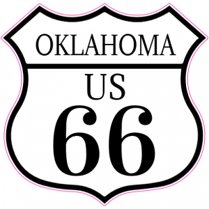 Oklahoma Route 66 Road Sign Sticker - U.S. Custom Stickers