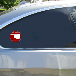 Oklahoma Sooner State Circle Sticker - Car Decals - U.S. Custom Stickers