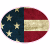 Old American Flag Oval Sticker - U.S. Custom Stickers