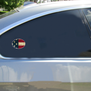 Old American Flag Oval Sticker - Car Decals - U.S. Custom Stickers