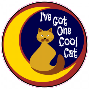 One Cool Cat Circle Decal - U.S. Customer Stickers