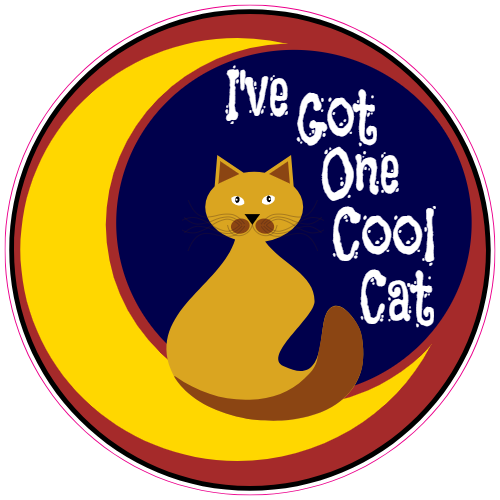 One Cool Cat Circle Decal - U.S. Customer Stickers