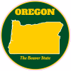 Oregon The Beaver State Circle Sticker - U.S. Custom Stickers