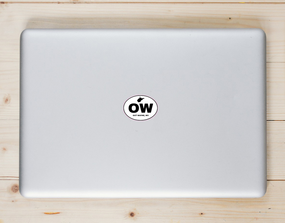 Out Wayne West Virginia Oval Sticker - Laptop Decal - U.S. Custom Stickers