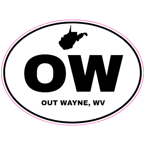 Out Wayne West Virginia Oval Decal - U.S. Customer Stickers