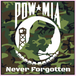 POW MIA Never Forgotten Camo Sticker - U.S. Custom Stickers
