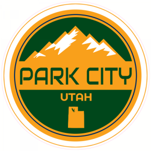Park City Utah Mountains Circle Decal - U.S. Customer Stickers