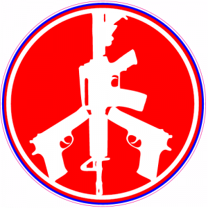 Peace Gun Red White Blue Circle Sticker - U.S. Custom Stickers