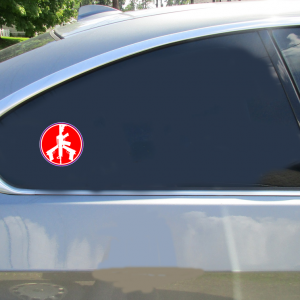 Peace Gun Red White Blue Circle Sticker - Car Decals - U.S. Custom Stickers