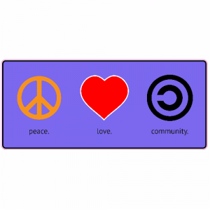 Peace Love and Community Sticker - U.S. Custom Stickers
