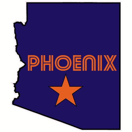 Phoenix Arizona State Shaped Decal - U.S. Customer Stickers