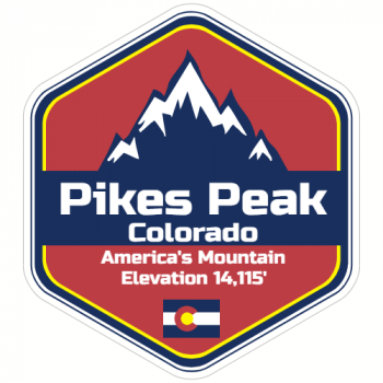 Pikes Peak Mountain Elevation Decal - U.S. Customer Stickers