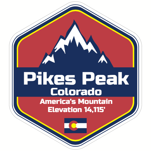 Pikes Peak Mountain Elevation Decal - U.S. Customer Stickers