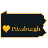 Pittsburgh Pennsylvania Yellow Black State Decal - U.S. Customer Stickers