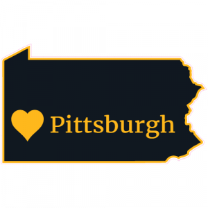 Pittsburgh Pennsylvania Yellow Black State Decal - U.S. Customer Stickers