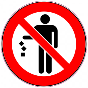 Please Don't Litter Sign Sticker - U.S. Custom Stickers