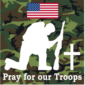 Pray For Our Troops Camouflage Sticker - U.S. Custom Stickers
