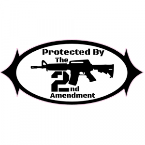 Protected By The 2nd Amendment Pointed Oval Decal - U.S. Custom Stickers