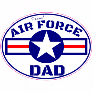 Proud Air Force Dad Oval Sticker - U.S. Custom Stickers