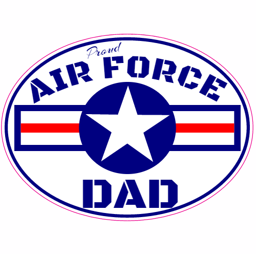 Proud Air Force Dad Oval Sticker - U.S. Custom Stickers