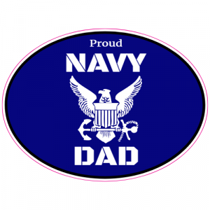 Proud Navy Dad Oval Decal - U.S. Customer Stickers