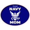 Proud Navy Mom Oval Decal - U.S. Customer Stickers