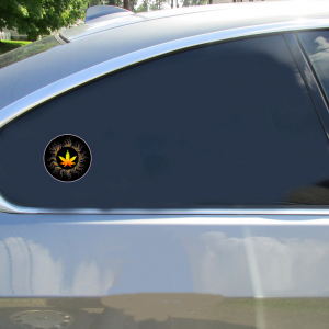 Psychedelic Marijuana Leaf Sticker - Car Decals - U.S. Custom Stickers