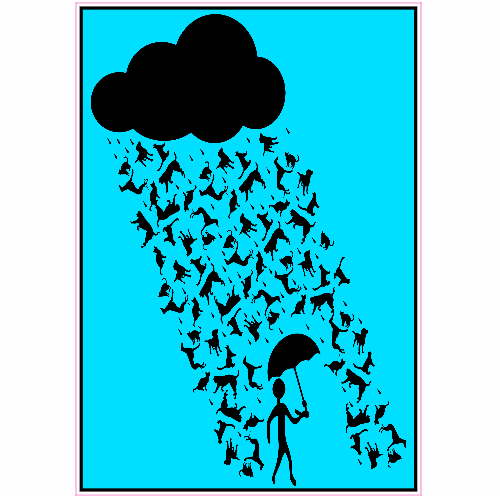 Raining Cats And Dogs Sticker - U.S. Custom Stickers