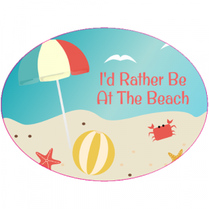 Rather Be At The Beach Oval Decal - U.S. Customer Stickers