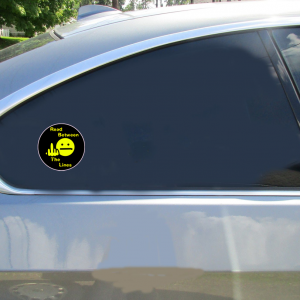 Read Between The Lines Smiley Sticker - Car Decals - U.S. Custom Stickers