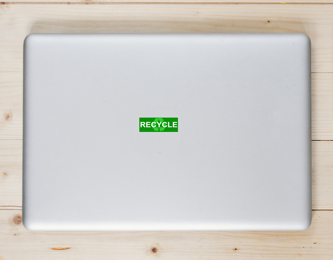 Recycle Green Sticker - Laptop Decal - U.S. Custom Stickers