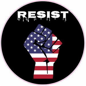Resist American Flag Fist Circle Decal - U.S. Customer Stickers
