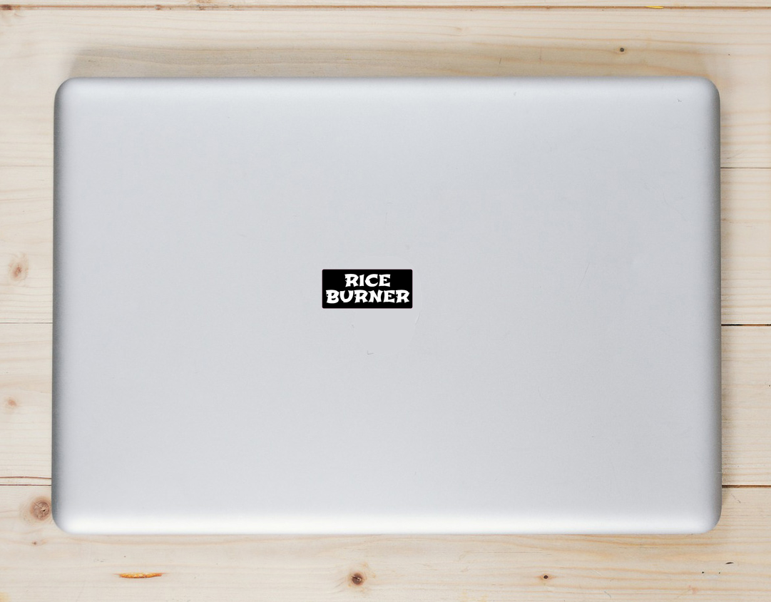 Rice Burner Black Sticker - Laptop Decal - U.S. Custom Stickers