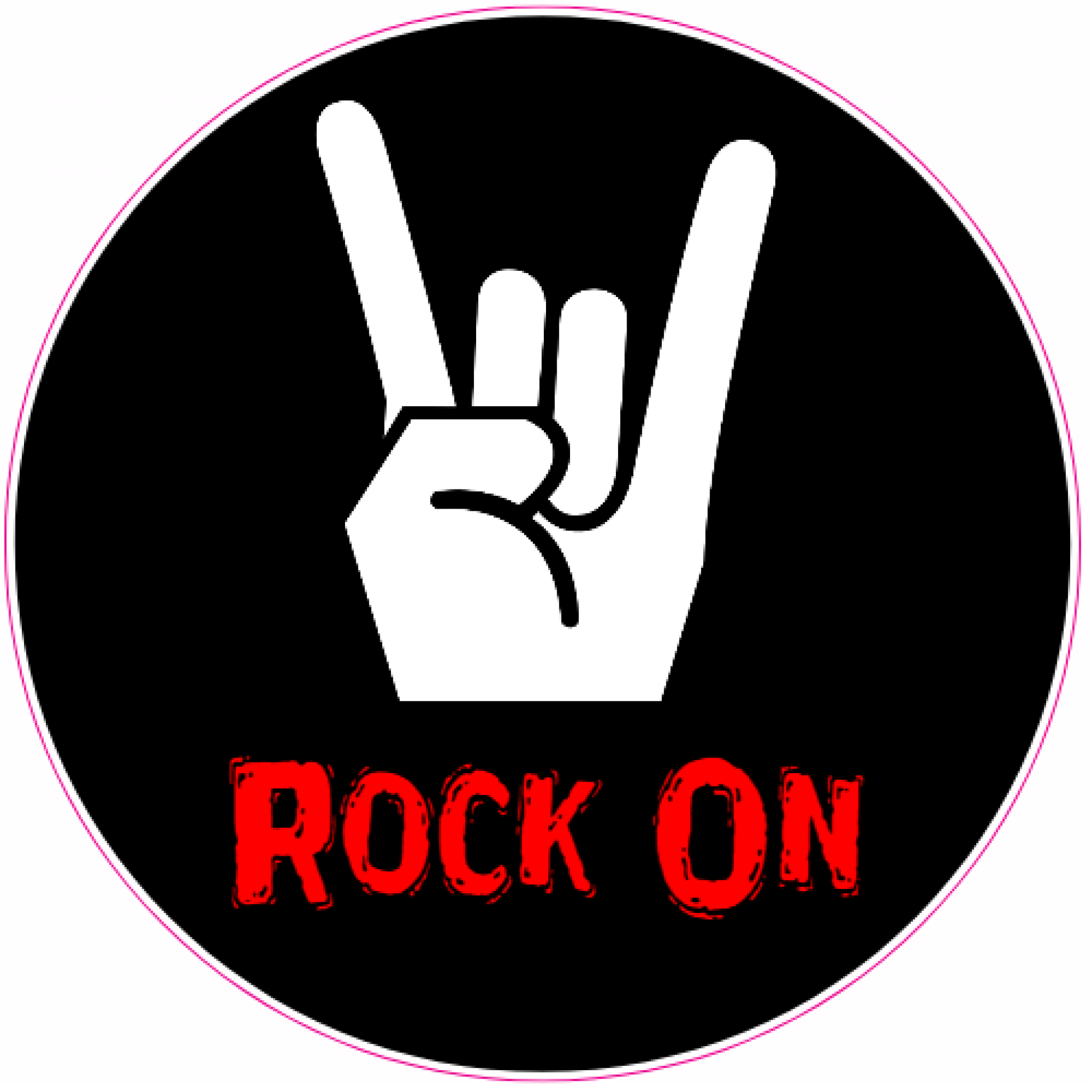Rock On Hand Sticker U.S. Custom Stickers