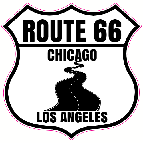 Kemiker Har det dårligt til eksil Route 66 Chicago to Los Angeles Sticker - U.S. Custom Stickers
