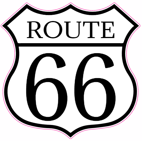 Route 66 Road Sign Sticker - U.S. Custom Stickers