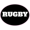 Rugby Black Oval Sticker - U.S. Custom Stickers
